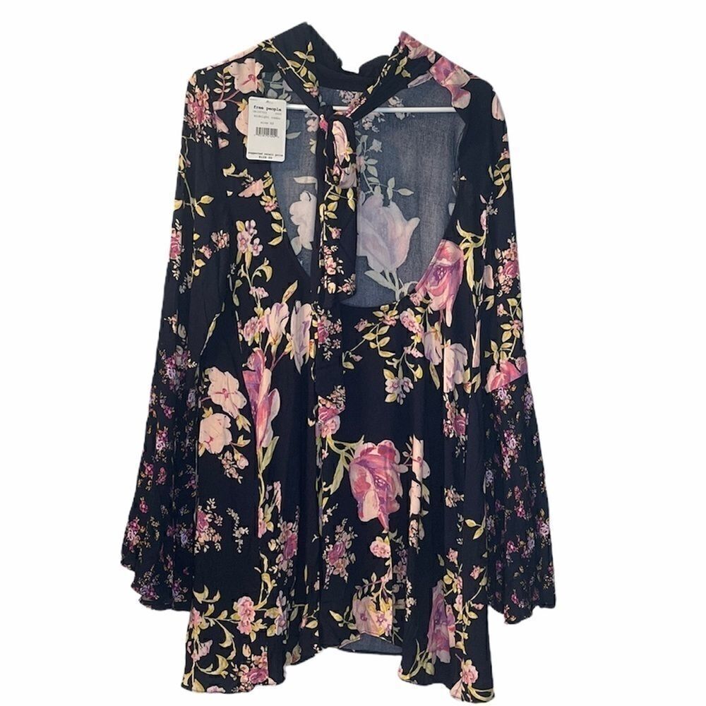 FREE PEOPLE Tate Flared Sleeves Floral Tunic Top - Picture 8 of 13